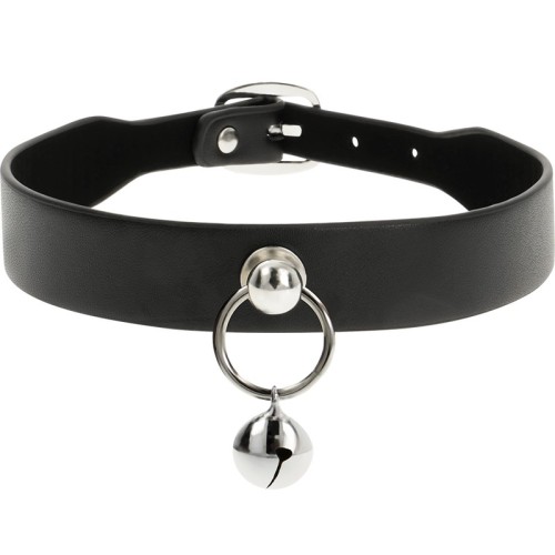 Coquette Chic Vegan Leather Collar with Bell