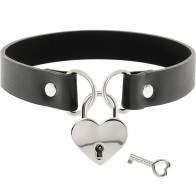 Coquette Chic Desire Vegan Leather Heart Key Collar