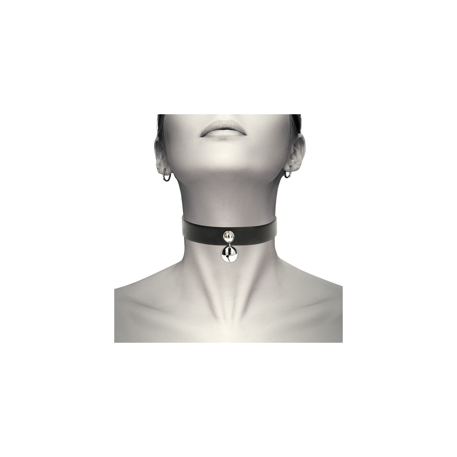 Coquette Chic Desire Vegan Leather Collar with Bell - Buy Online