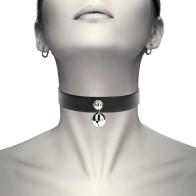 Coquette Chic Desire Vegan Leather Collar with Bell - Buy Online