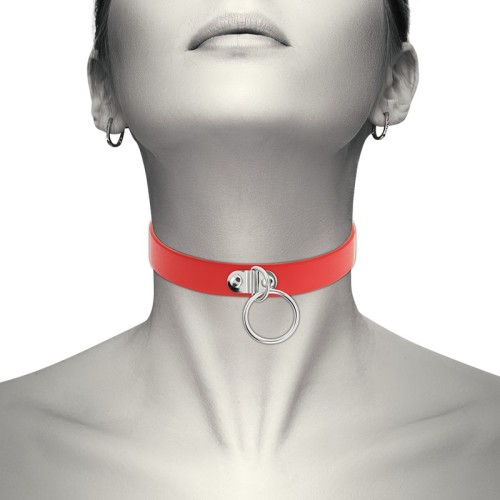 Coquette Chic Desire Red Vegan Leather Collar