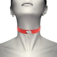 Coquette Chic Desire Collar de Cuero Vegano Rojo