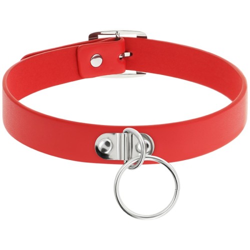 Coquette Chic Desire Collar de Cuero Vegano Rojo