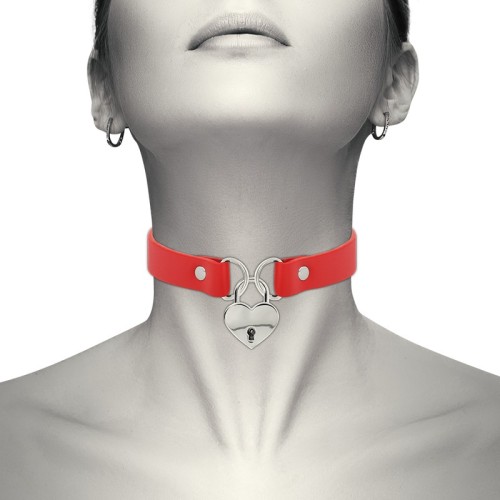 Coquette Chic Desire Vegan Leather Choker Red - Stylish Accessory