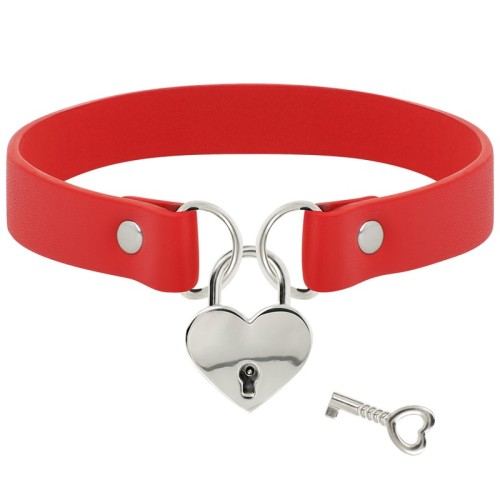 Coquette Chic Desire Collar Cuero Vegano Rojo - Accesorio Elegante