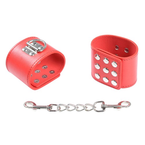 Red Pressure Closure Handcuffs - Fetish Fun