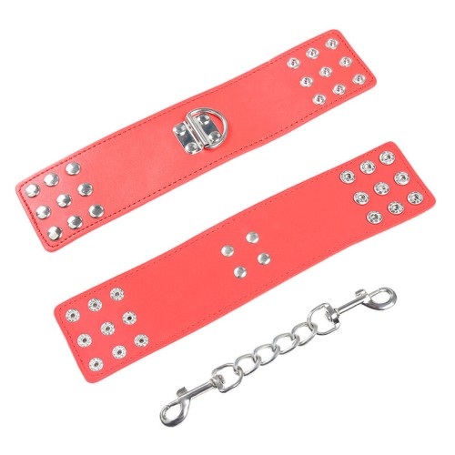 Red Pressure Closure Handcuffs - Fetish Fun