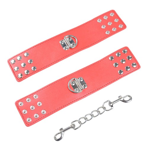 Red Pressure Closure Handcuffs - Fetish Fun