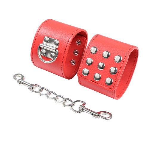 Red Pressure Closure Handcuffs - Fetish Fun