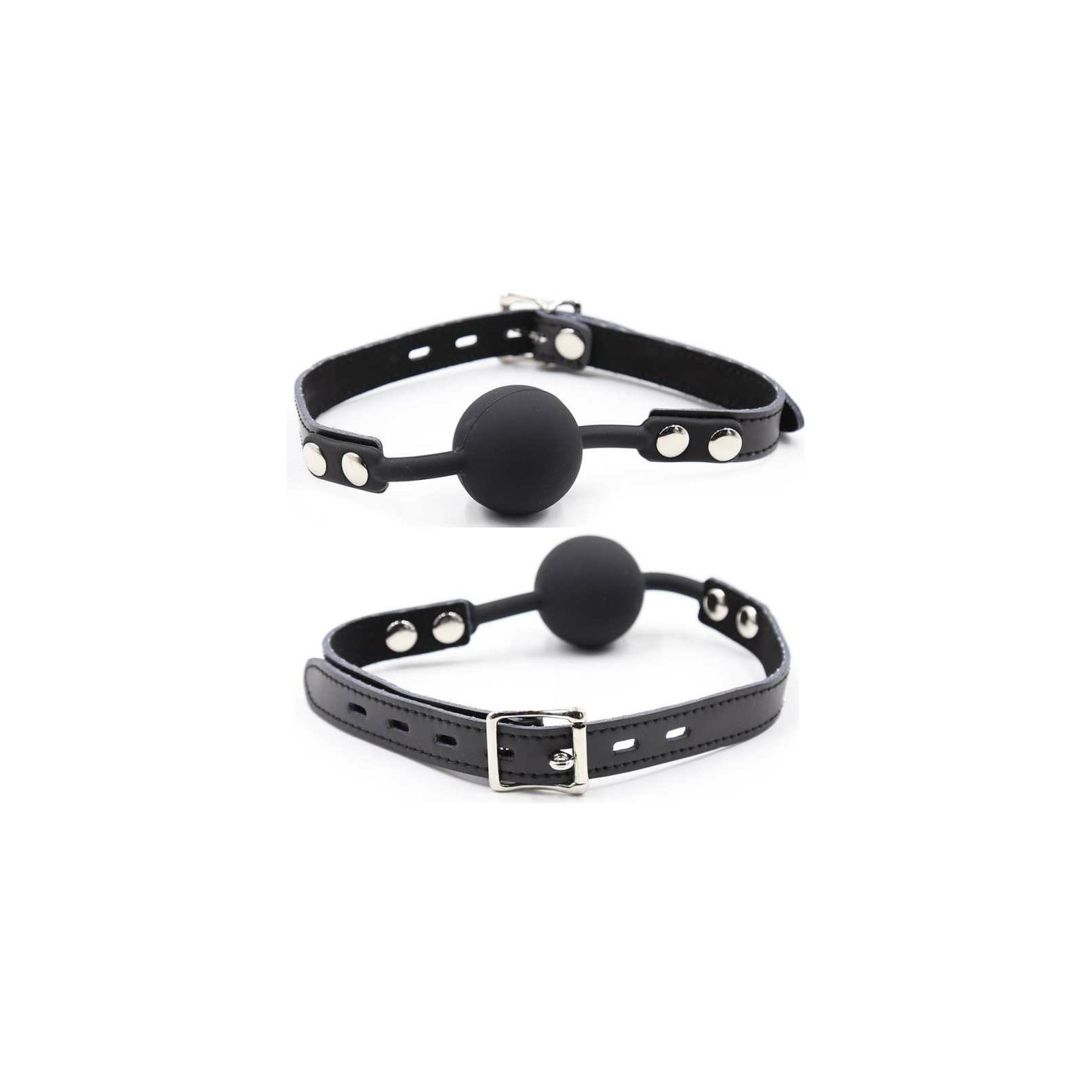 Silicone Gag with Leather Strap and Lock for Sensual Adventures