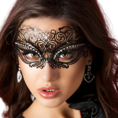 Chilirose Black Masquerade Mask