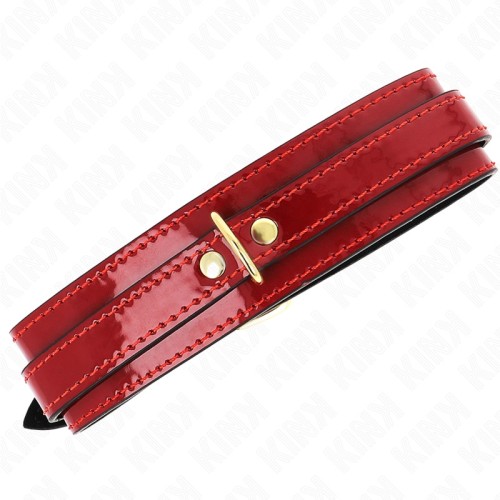 Kink Adjustable Wine Red Collar with Golden Details - BDSM Gear