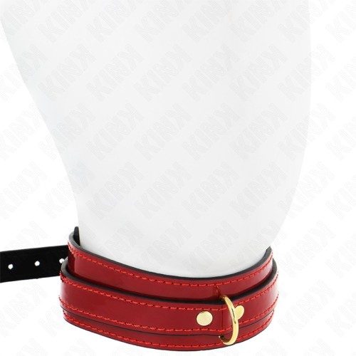 Kink Adjustable Wine Red Collar with Golden Details - BDSM Gear