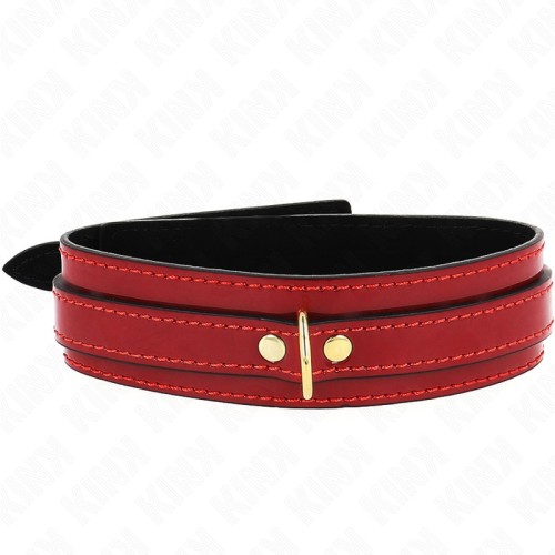 Kink Adjustable Wine Red Collar with Golden Details - BDSM Gear