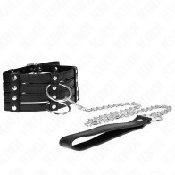 Kink Adjustable Leather and Chain Collar with Leash