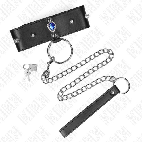 Kink Adjustable Collar with Leash for BDSM Play