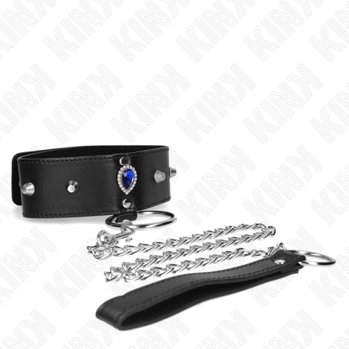 Kink Adjustable Collar with Leash for BDSM Play