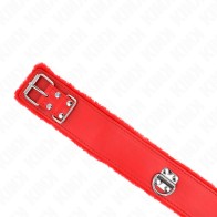 Kink Red Spiked Collar with 116 cm Leash Model 4 - Quality BDSM Gear