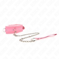 Kink Adjustable Pink Collar with Leash - Bondage Play