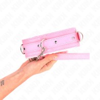 Kink Adjustable Pink Collar with Leash - Bondage Play