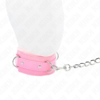 Kink Adjustable Pink Collar with Leash - Bondage Play