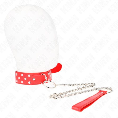 Kink Collar Rojo Ajustable y Correa para BDSM