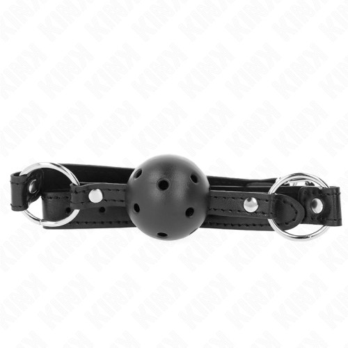 Kink Mordaza Hueca Negra de 4.5 cm para Diversión BDSM