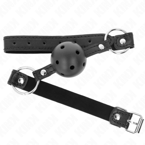 Kink Mordaza Hueca Negra de 4.5 cm para Diversión BDSM