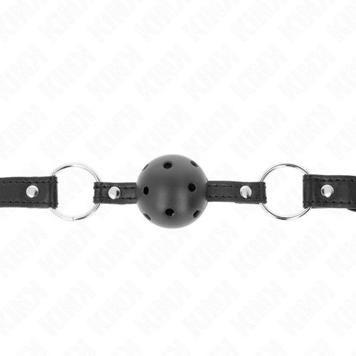 Kink Hollow Black Ball Gag 4.5 cm for BDSM Fun