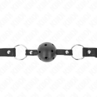 Kink Hollow Black Ball Gag 4.5 cm for BDSM Fun