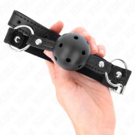 Kink Hollow Black Ball Gag 4.5 cm for BDSM Fun