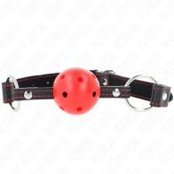 Kink Ball Gag Hollow Red 4.5 cm - BDSM Toys