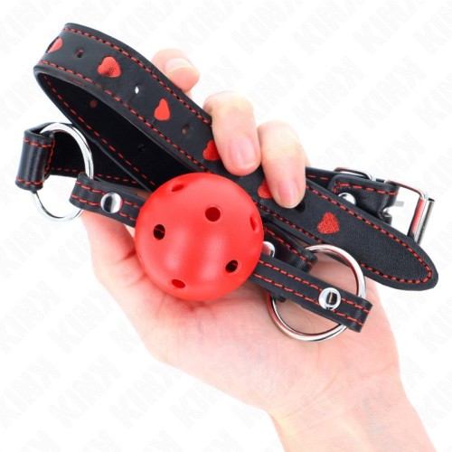 Kink Mordaza De Bola Hueca Roja 4.5 cm - Juguetes BDSM