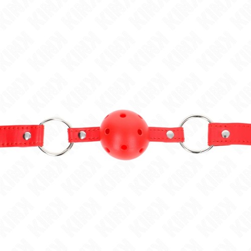 Mordaza De Bola Transpirable Kink Roja - Accesorios BDSM