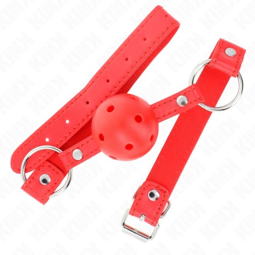 Mordaza De Bola Transpirable Kink Roja - Accesorios BDSM