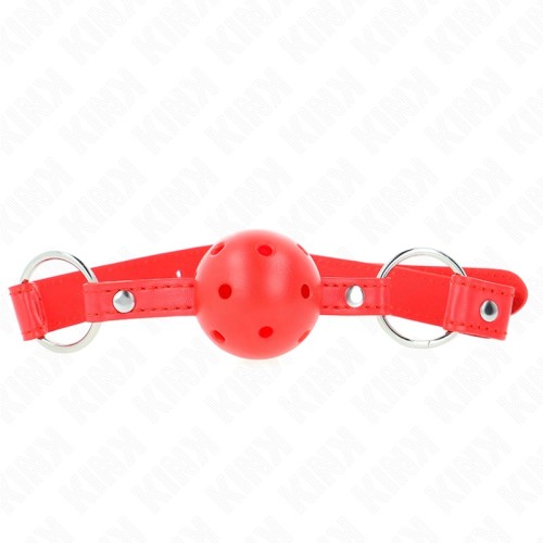 Mordaza De Bola Transpirable Kink Roja - Accesorios BDSM