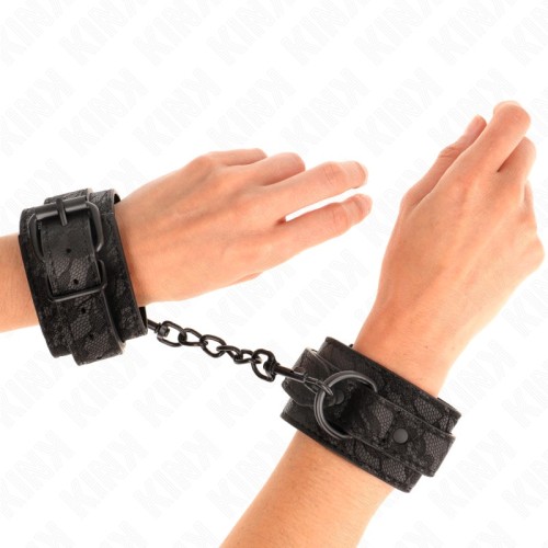 Kink Adjustable Lace Wrist Cuffs Black - BDSM Style