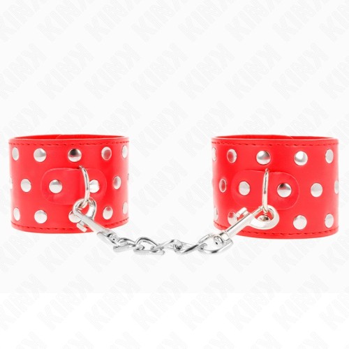 Kink Adjustable Studded Wrist Cuffs Red 19