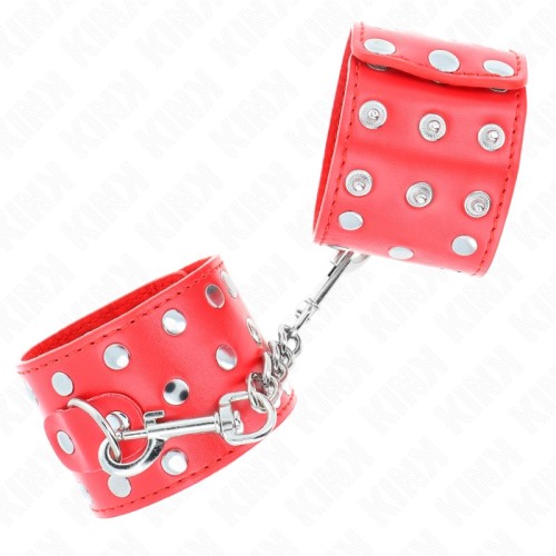 Kink Adjustable Studded Wrist Cuffs Red 19