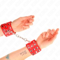 Kink Adjustable Studded Wrist Cuffs Red 19