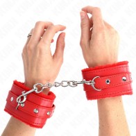 Kink Premium Padded Wrist Restraints Red for BDSM