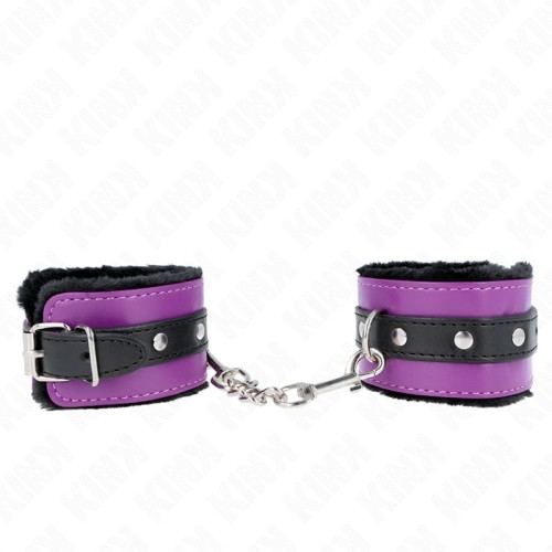 KINK Premium Padded Cuffs Black Purple