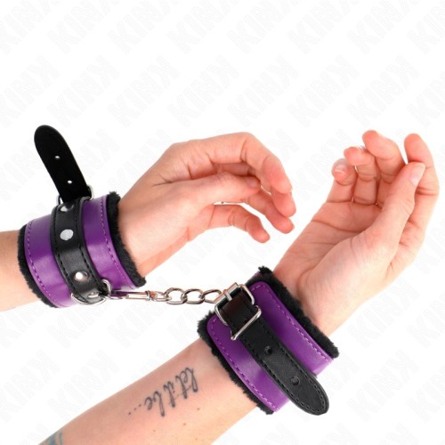 KINK Premium Padded Cuffs Black Purple