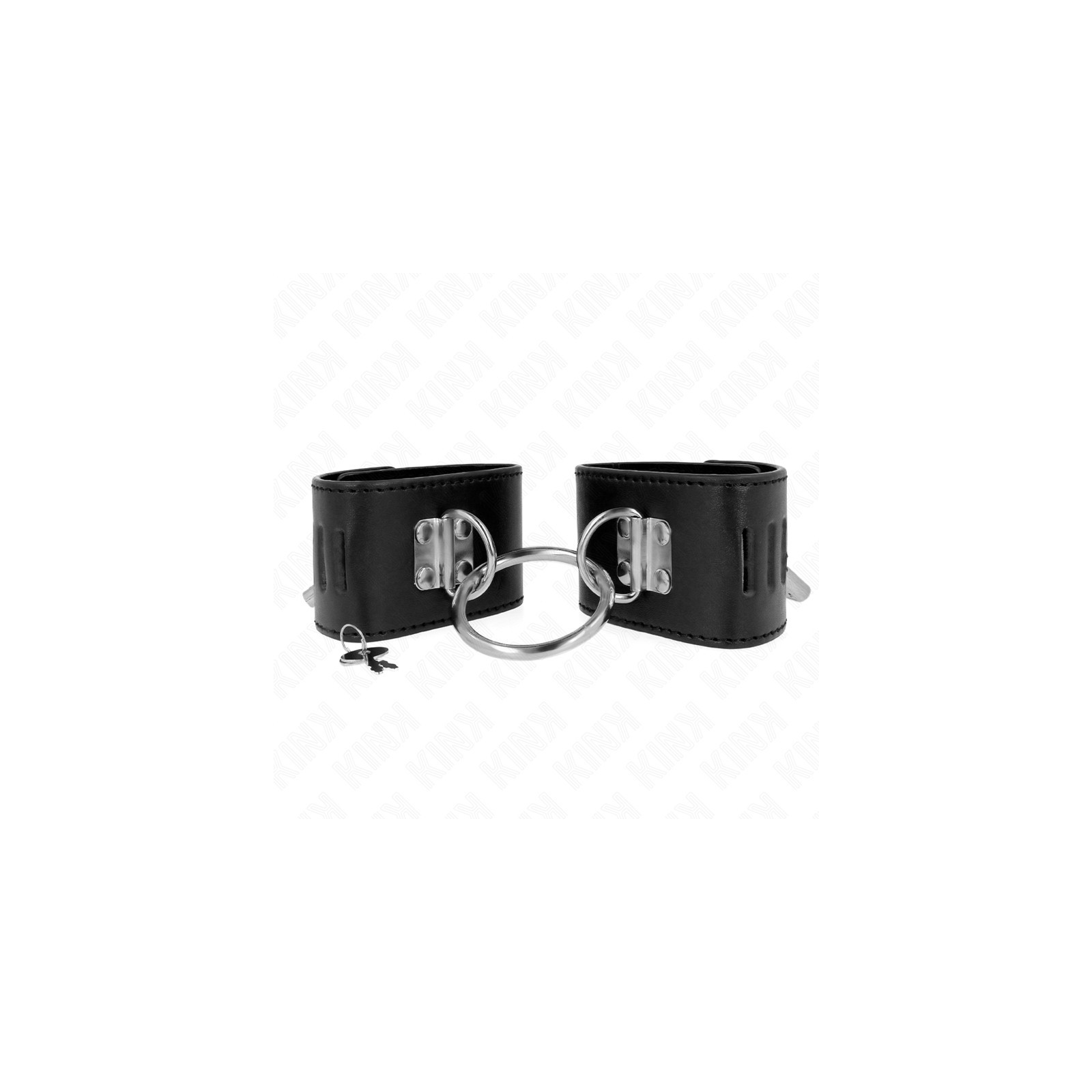 Kink Fixed Cuffs With Ring And Padlock Black