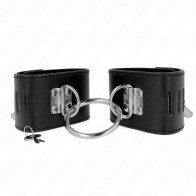 Kink Fixed Cuffs With Ring And Padlock Black