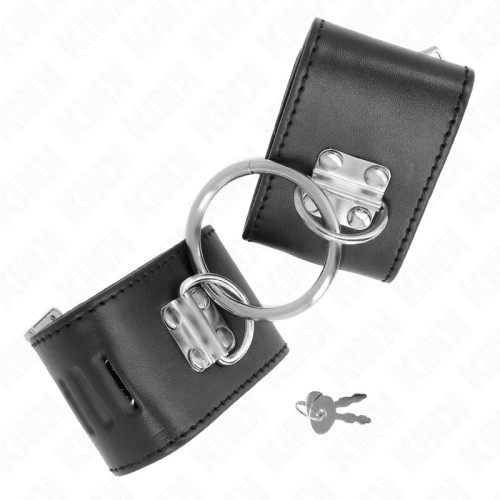 Kink Fixed Cuffs With Ring And Padlock Black