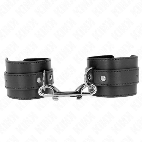 Kink Simple Wristbands with Rivets and Large Buckle Black