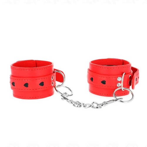 Kink Adjustable Red Wrist Cuffs - BDSM Control