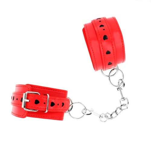 Kink Adjustable Red Wrist Cuffs - BDSM Control