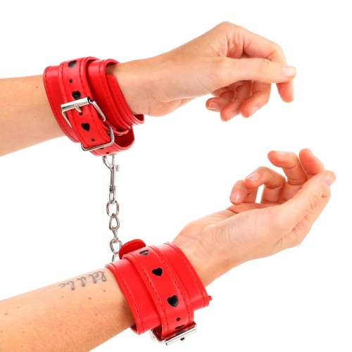 Kink Adjustable Red Wrist Cuffs - BDSM Control